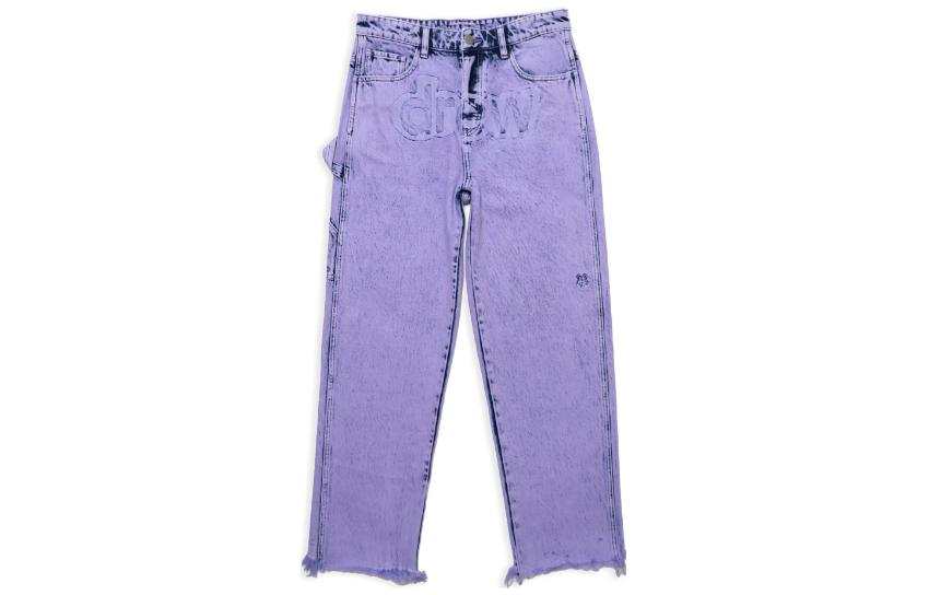 Drew house Smiley Collection Jeans Unisex Purple Moderate Straight Fit Pants