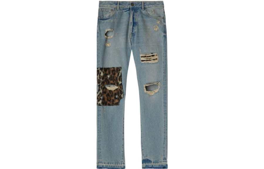 PALM ANGELS Jeans Men's Blue Moderate Ripped Pants