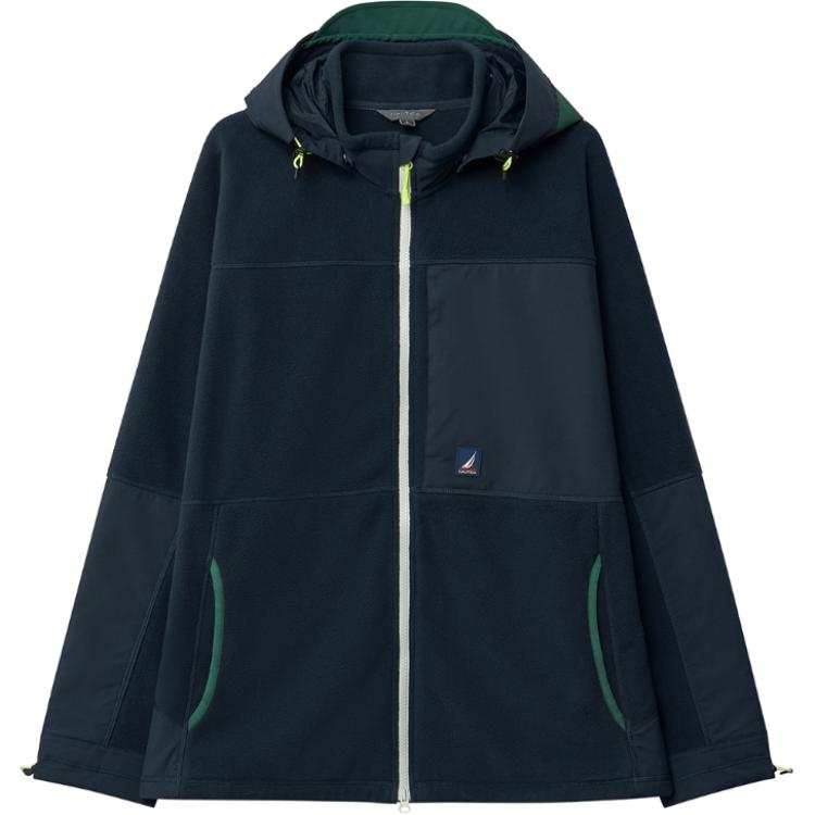 NAUTICA Jackets Men's Navy Blue Detachable Hood Moderate Other
