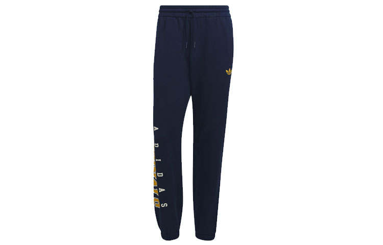 Adidas Originals Knitted Sweatpants Men's Blue Moderate Cuffed Pants