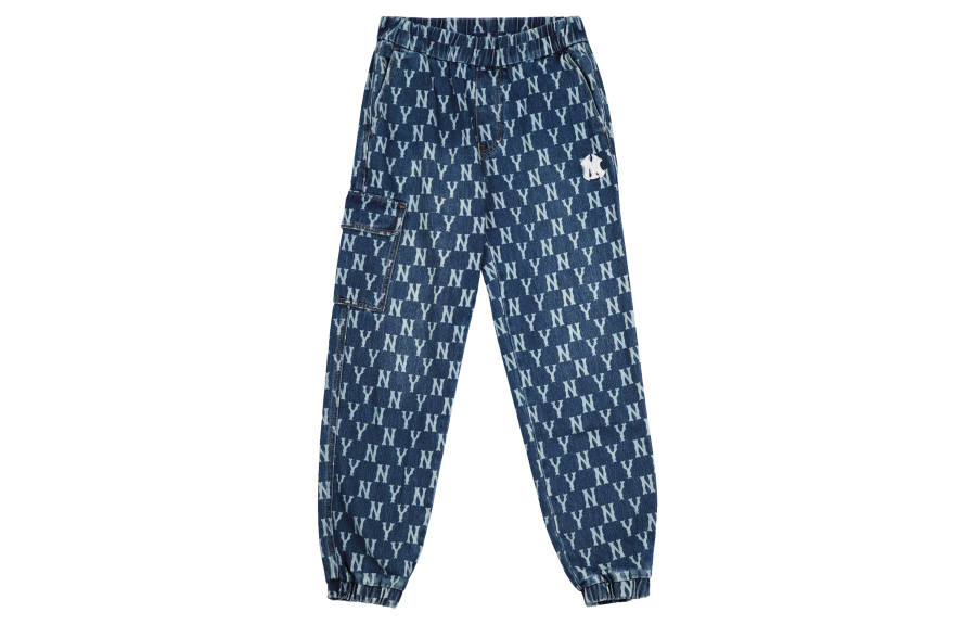 MLB MLB Old Flower Jeans Unisex Blue Moderate Cuffed Pants