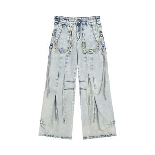 DND4DES Jeans Unisex Blue Moderate Wide Leg Pants