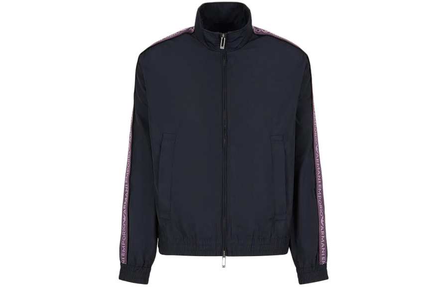 EMPORIO ARMANI Full zip Blouson In Light Nylon With Logo Tape