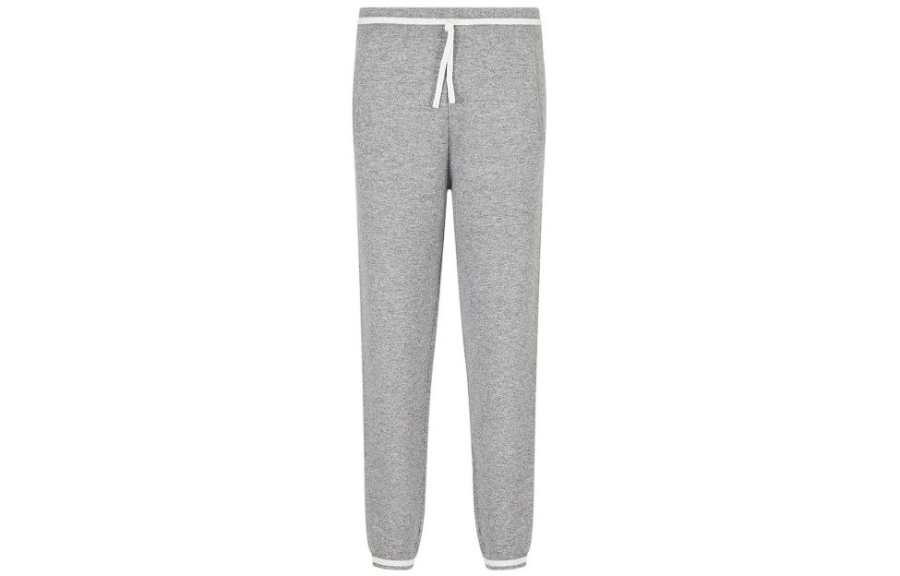EMPORIO ARMANI Knitted Sweatpants Men's Gray Moderate Cuffed Pants