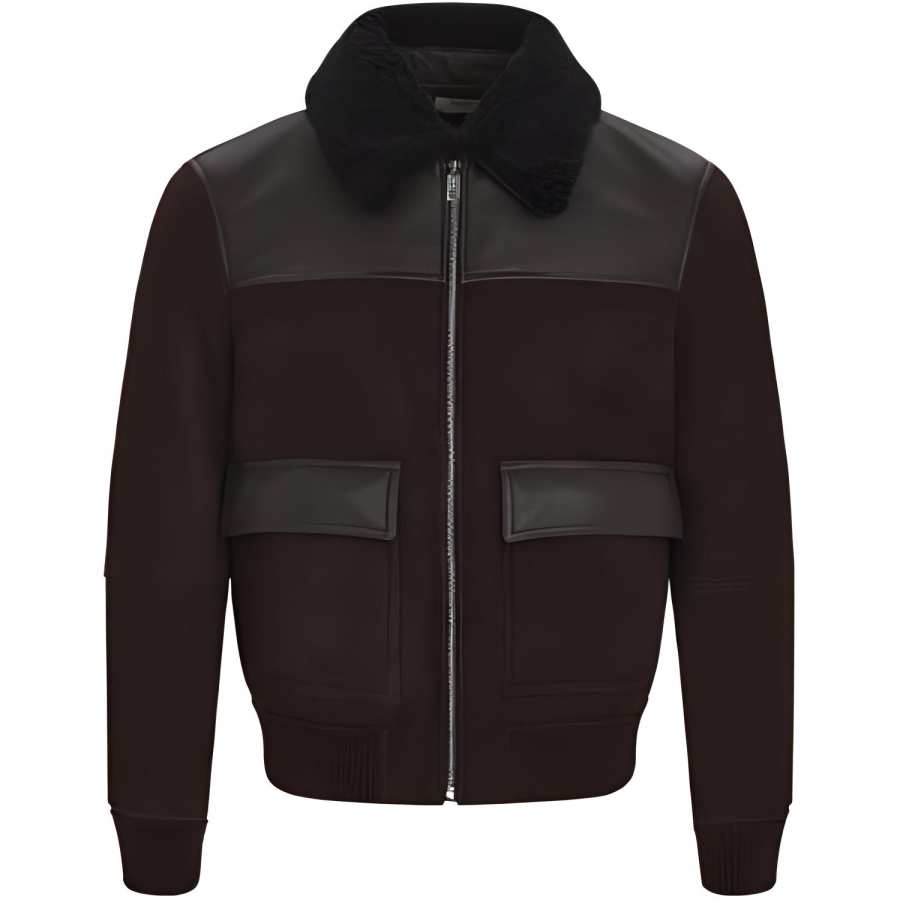 BALLY BALLY FW23 Leather Jacket Men's Dark Coffee