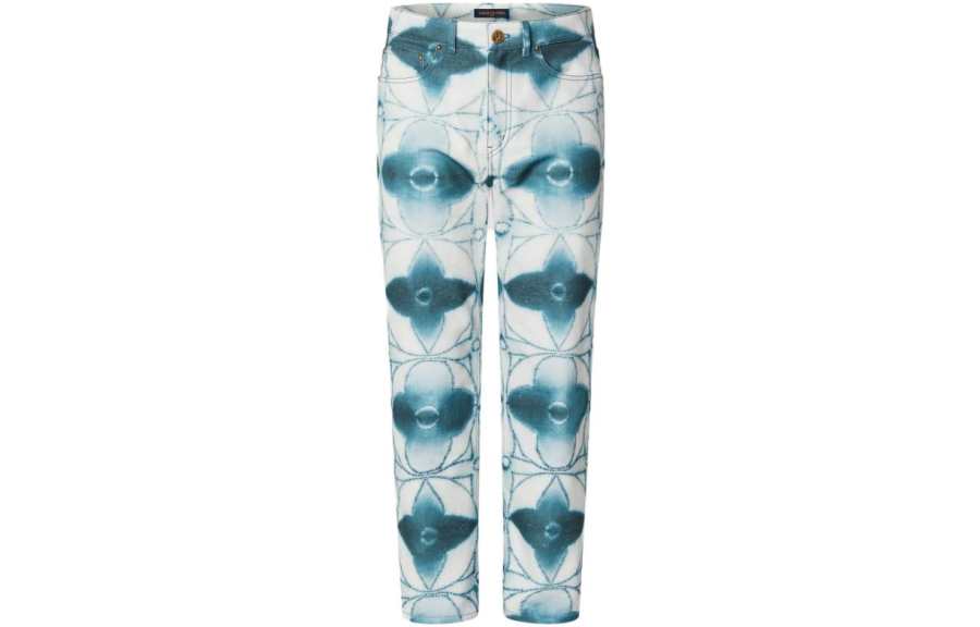 LOUIS VUITTON Jeans Men's Blue Moderate Straight Fit Pants