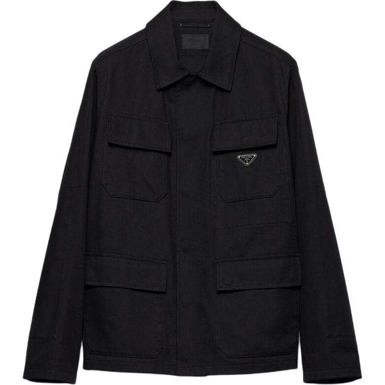 PRADA PRADA Triangle Logo Straight Hem Jacket