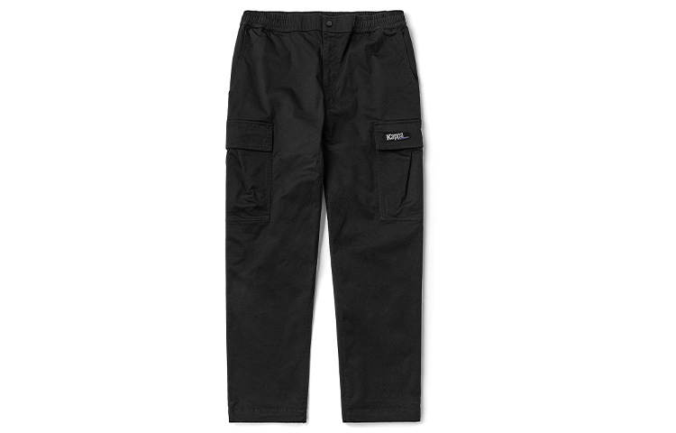 Kappa Straight Fit Pants Moderate Casual Pants Men's Black