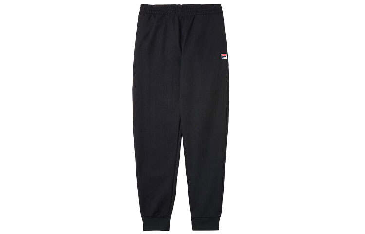 FILA Knitted Sweatpants Men's Black Moderate Cuffed Pants