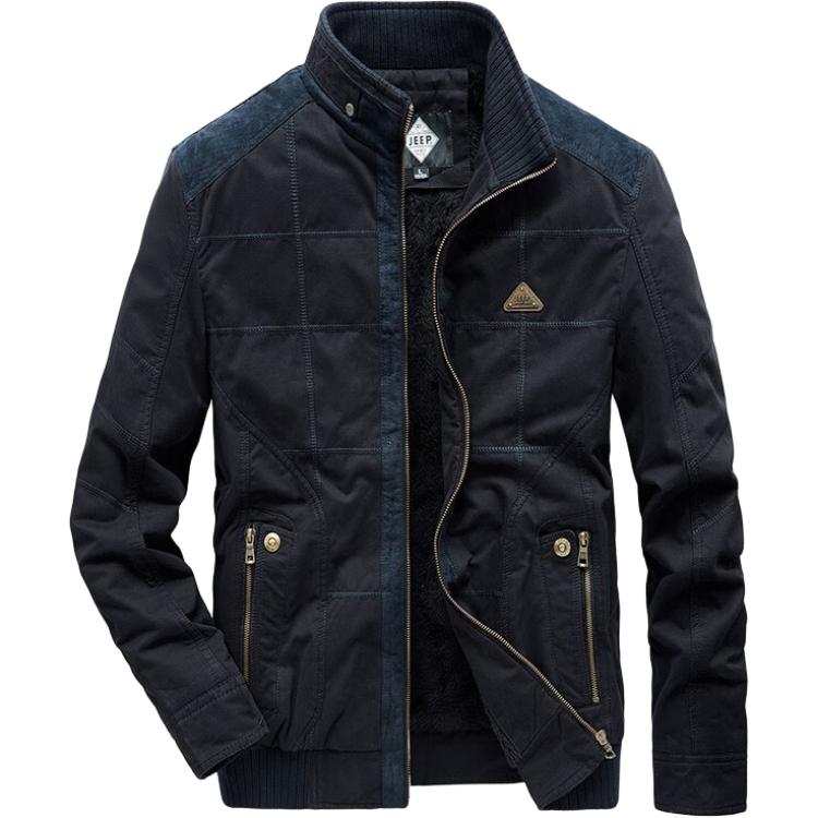 JEEP SPIRIT Outdoor Thickened And Fleece Lined Thermal Long Sleeved Jackets & Coats Men's