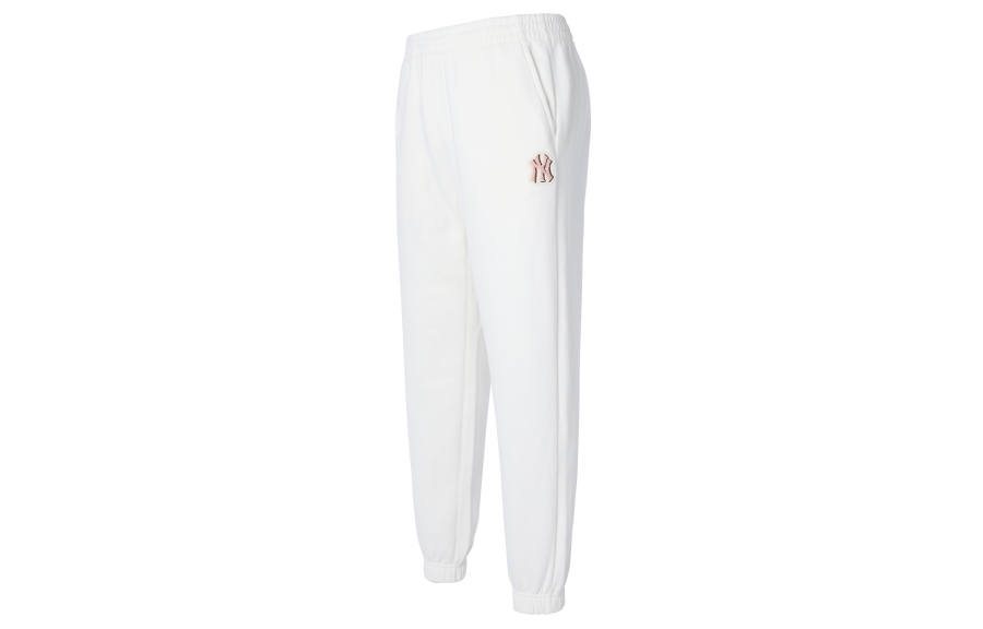 MLB New York Yankees FW22 Logo Print Fleece Lined Thermal Mid Rise Straight Fit Solid Color Knitted Sweatpants Men's