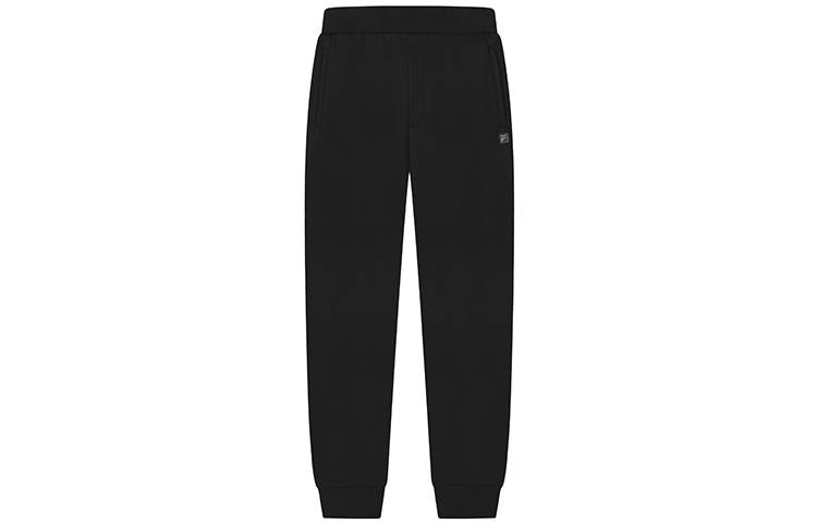 FILA Knitted Sweatpants Men's Jet Black Thickened Cuffed Pants