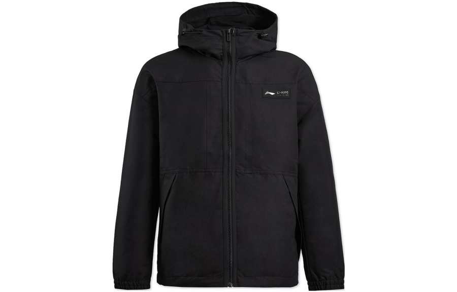 Li-Ning Li Ning Fitness Series Trench Coat Long For Men, Fall Style Men's Black