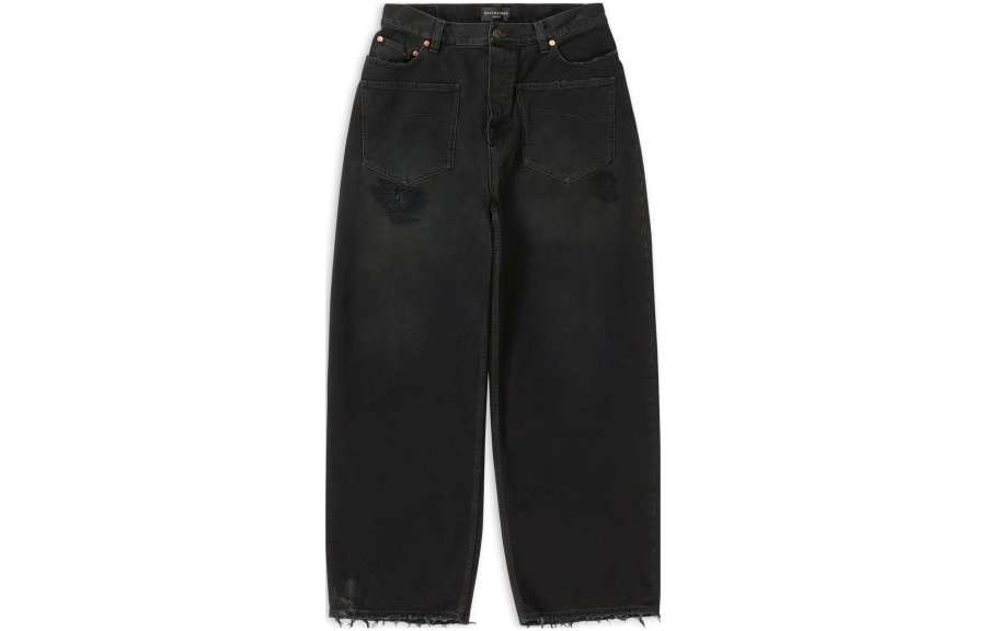 Balenciaga Jeans Unisex Black Moderate Straight Fit Pants