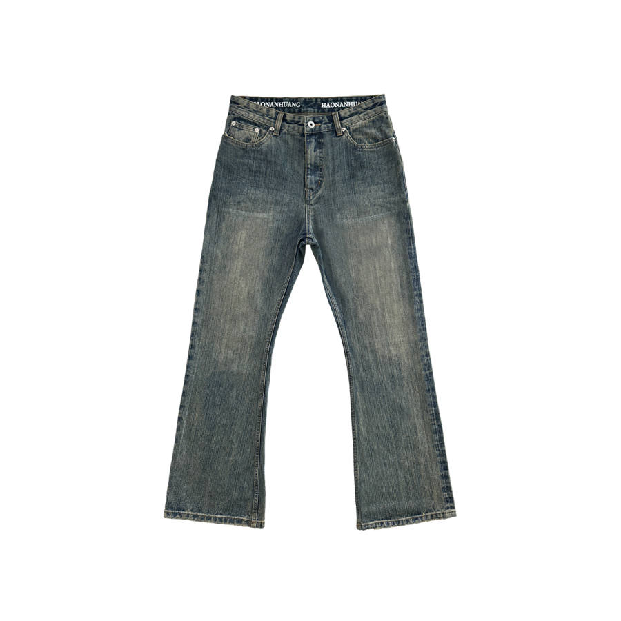 Haonanhuang Jeans Unisex Moderate Flared Pants