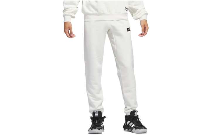 Adidas Adidas Knitted Sweatpants Men's White Moderate Cuffed Pants