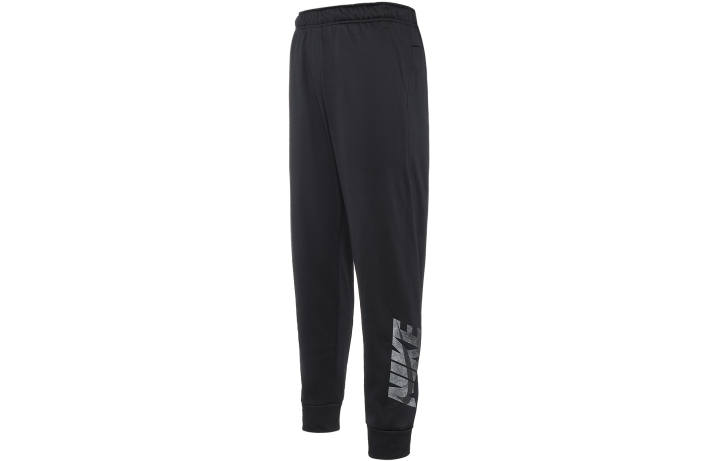 Nike Nike Logo Letter Print Elastic Waistband Elastic Cuff Fleece Lined Thermal Casual Knitted Sweatpants Men's Black