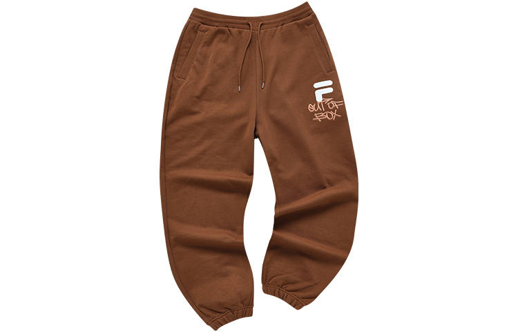 FILA FUSION Knitted Sweatpants Men's Raccoon Brown Moderate Cuffed Pants