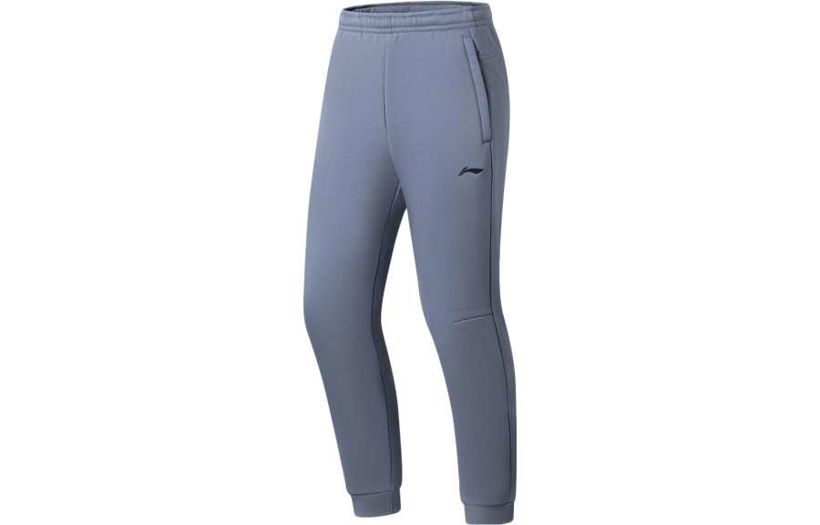 Li-Ning Li Ning Training Series Knitted Sweatpants Men's Flint Stones Blue Thickened Cuffed Pants