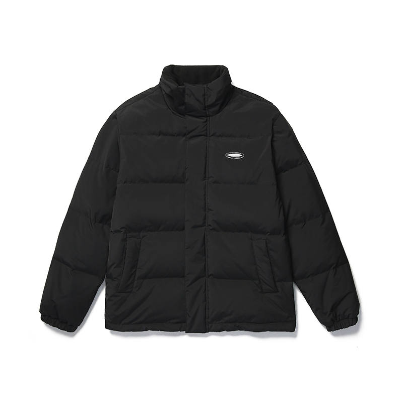 Lee Lee Down Jackets Men's Black Stand Collar Moderate Puffer Jacket
