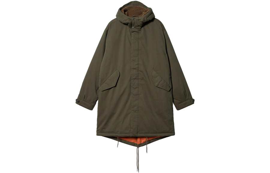 Carhartt WIP Parka Coats Men's Green Hooded Non Detachable Moderate