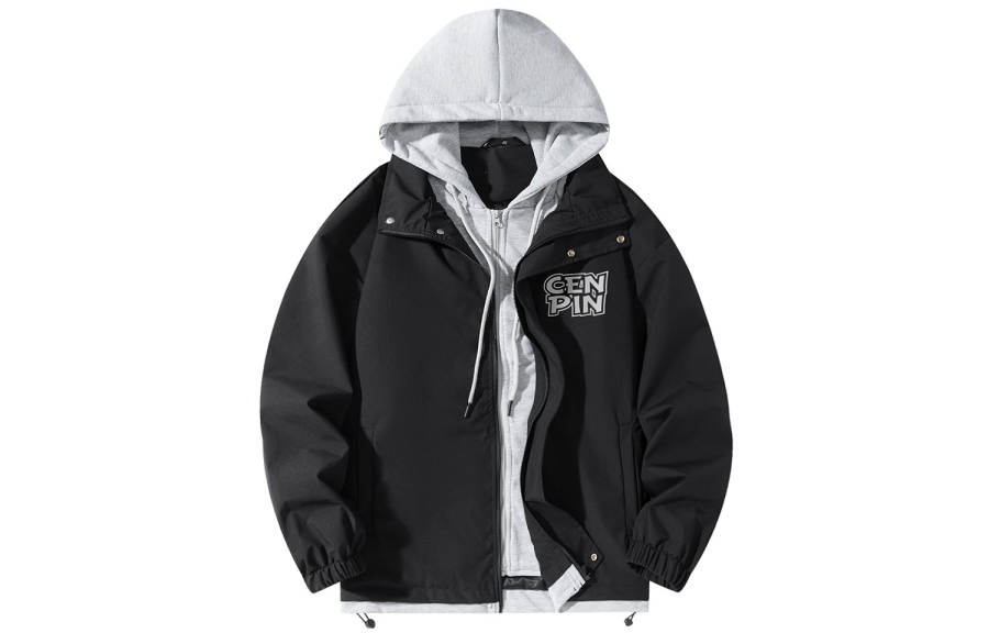 CENPIN Jackets Unisex Hooded Moderate Mock Two Piece