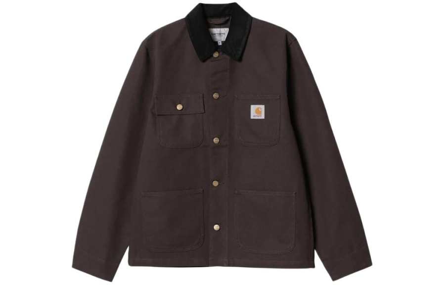 Carhartt Wip corduroy-collar button-fastening jacket