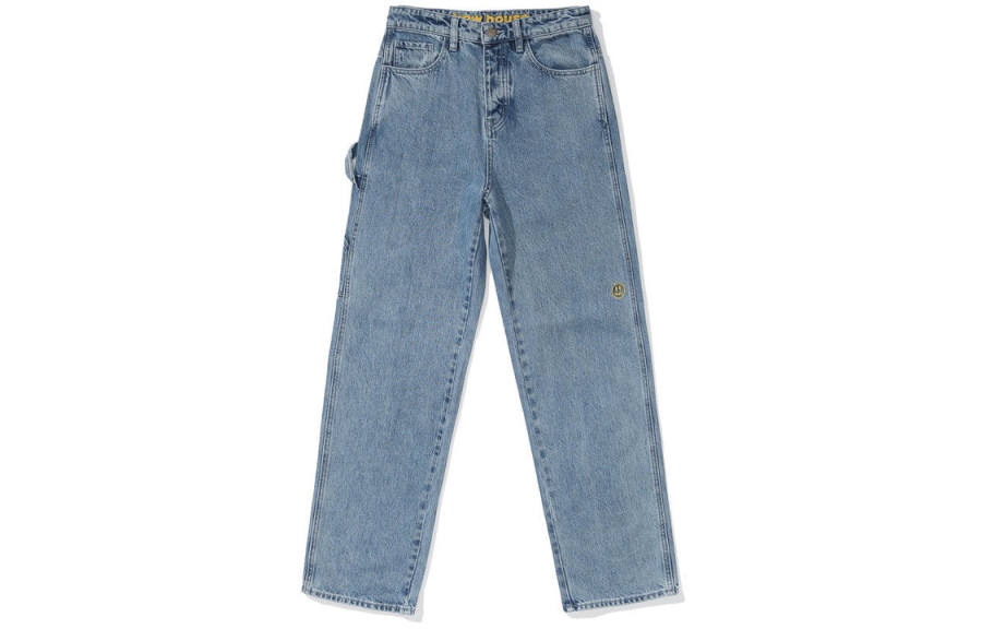 Drew house Smiley Collection Jeans Unisex Blue Moderate Straight Fit Pants