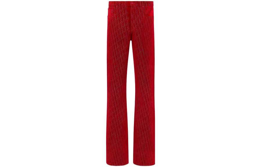 DIOR DIOR Jeans Men's Red Moderate Straight Fit Pants