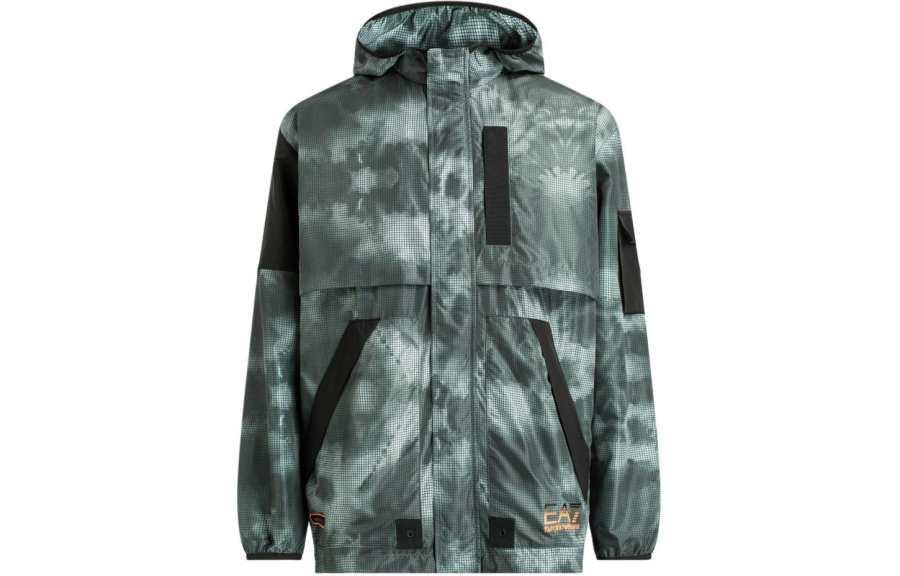 EMPORIO ARMANI EA7 Puffer Jacket Men's Green Camouflage