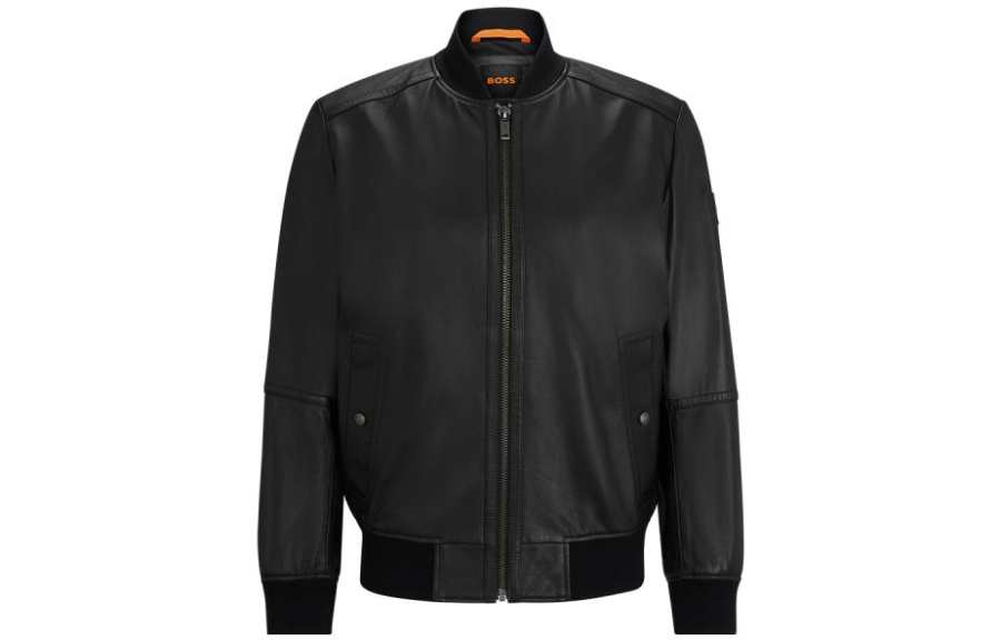 HUGO BOSS HUGO BOSS FW23 Leather Jacket Men's Black