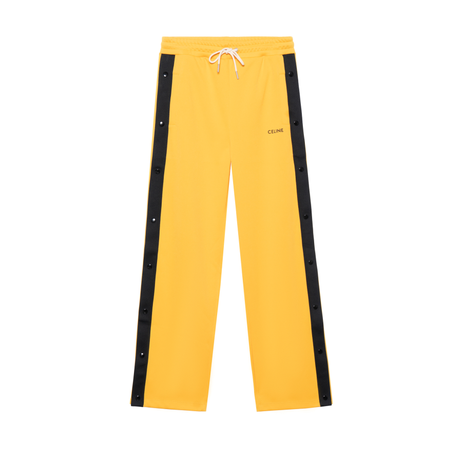 CELINE Knitted Sweatpants Men's Gold Moderate Straight Fit Pants
