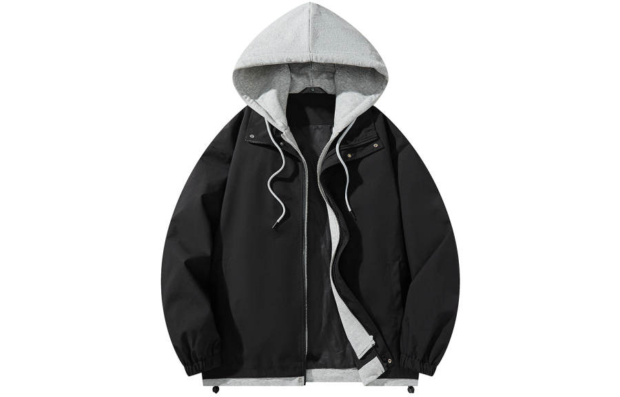 CENPIN Jackets Unisex Hooded Moderate Mock Two Piece