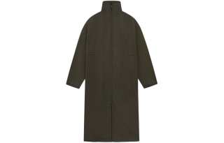 Fear Of God SS24 Season 8 Collection Wool High Neck Trench Coat Unisex Olive/Olive