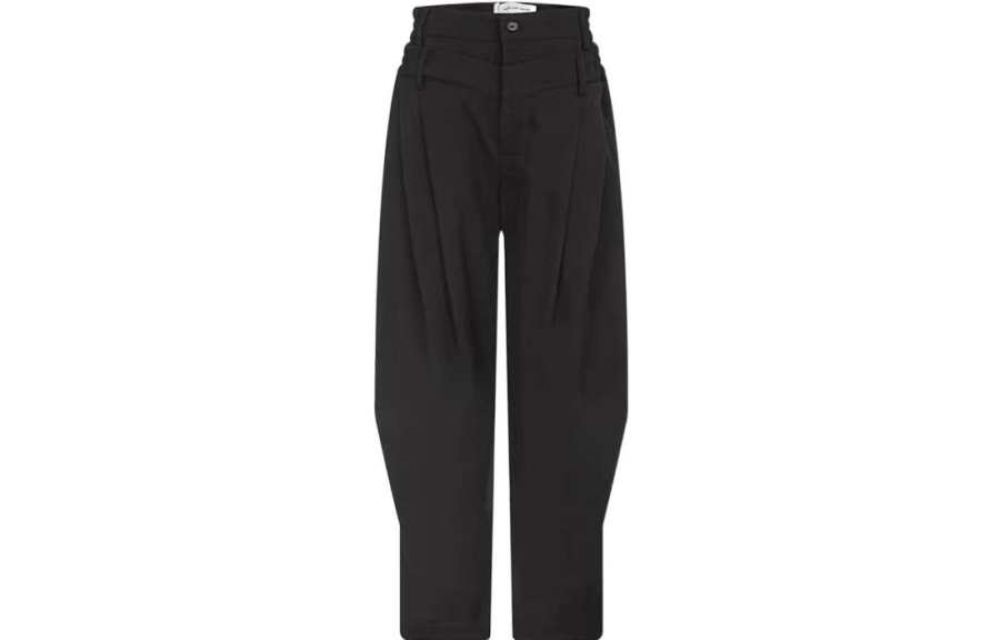 Feng Chen Wang Casual Pants Men's Black Moderate Tapered Pants