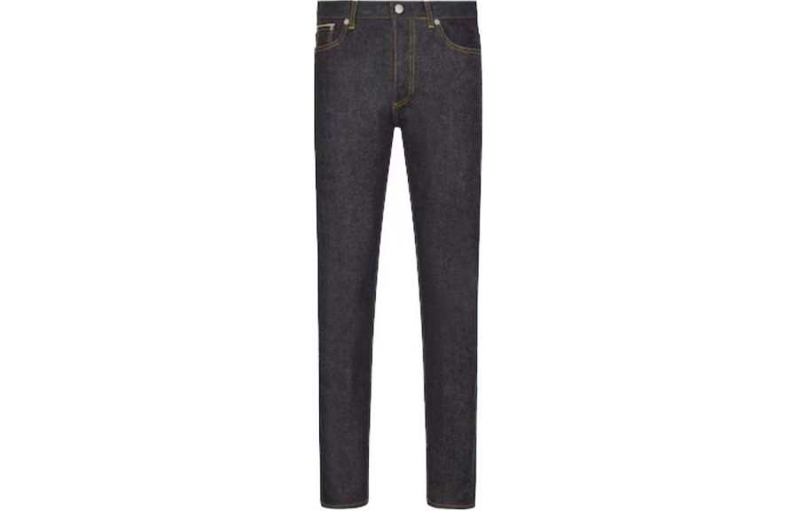 DIOR X Sacai Dior Quarterly New Products Jeans Men's Black Moderate Slim Fit Pants
