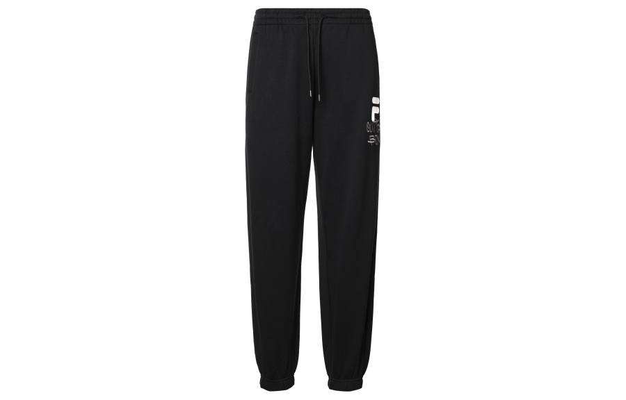 FILA FUSION TOKYO STUDIO Loose Knit Cuffed Fleece Lined Athletic Pants Sweatpants Men's Pitch Black