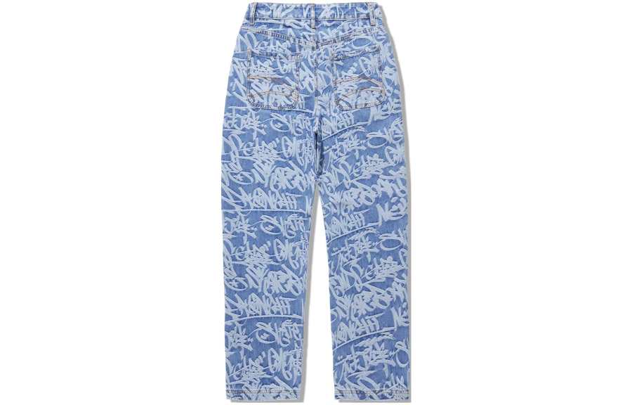 Li-Ning Li Ning Jeans Men's Light Blue Moderate Straight Fit Pants