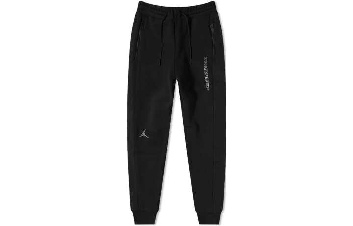 Jordan Jordan Knitted Sweatpants Men's Black Moderate Cuffed Pants