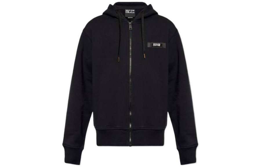 VERSACE JEANS COUTURE VERSACE JEANS Logo-Patch Drawstring Zipped Hoodie