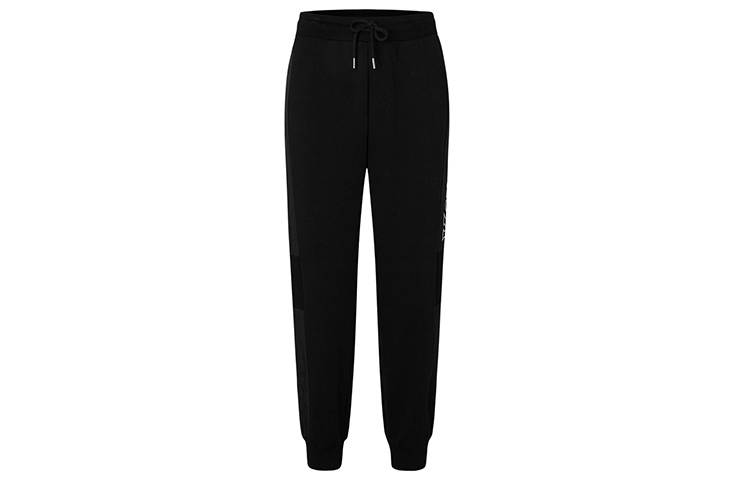 Kappa Knitted Sweatpants Men's Black Moderate Cuffed Pants