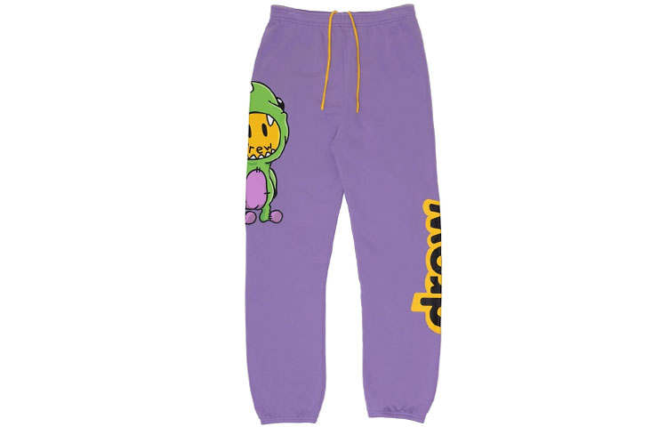 Drew House Smiley Face Collection Dinosaur Collection Knitted Sweatpants Unisex Lavender