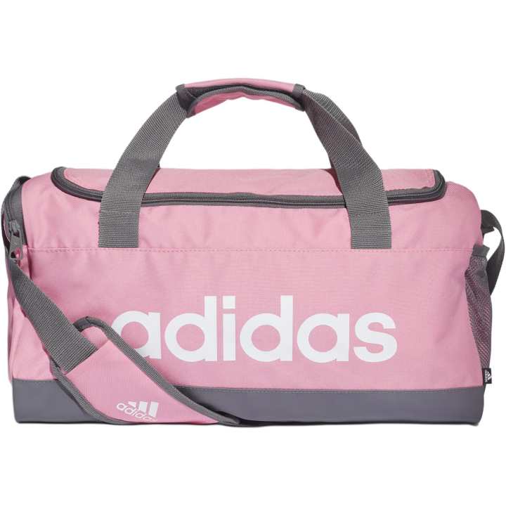 Adidas Adidas Polyester One Shoulder Crossbody Handheld Travel Bag Unisex Pink & Gray