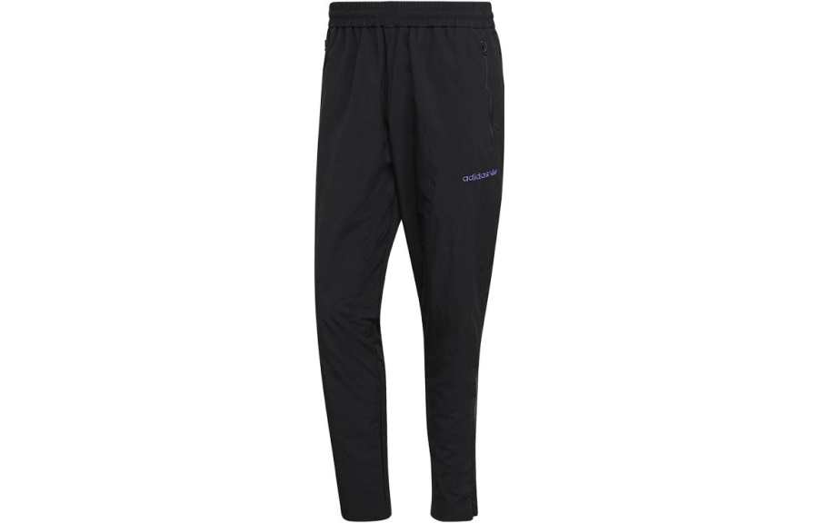 Adidas Originals Knitted Sweatpants Men's Black Moderate Straight Fit Pants
