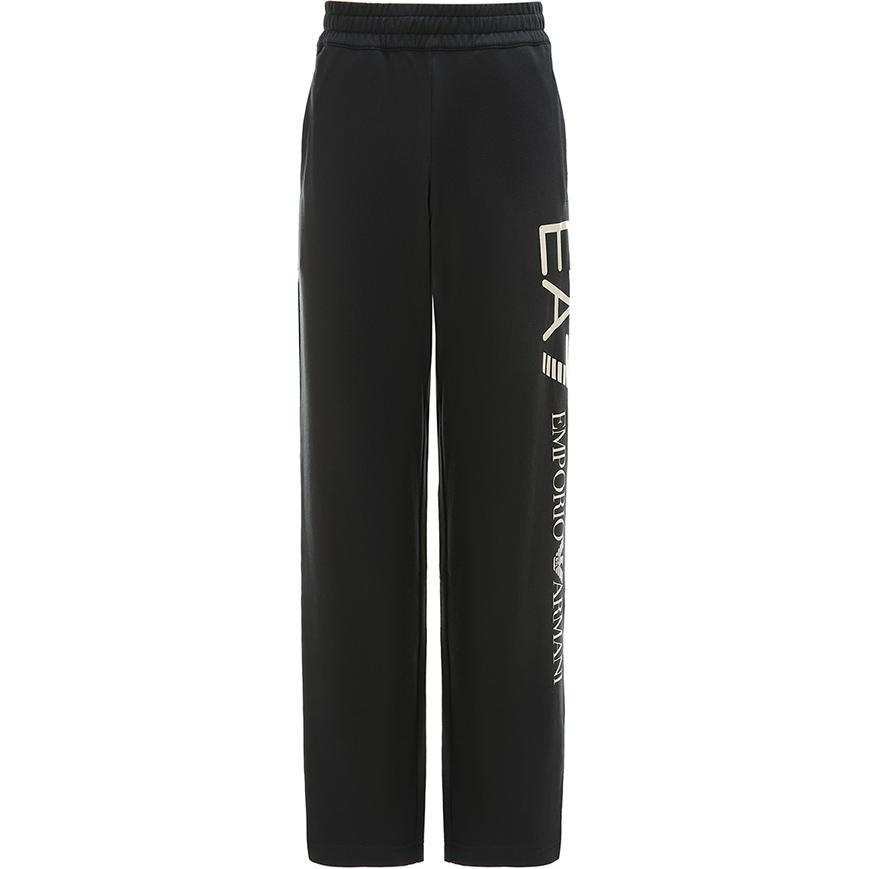 EMPORIO ARMANI Knitted Sweatpants Men's Black Moderate Straight Fit Pants