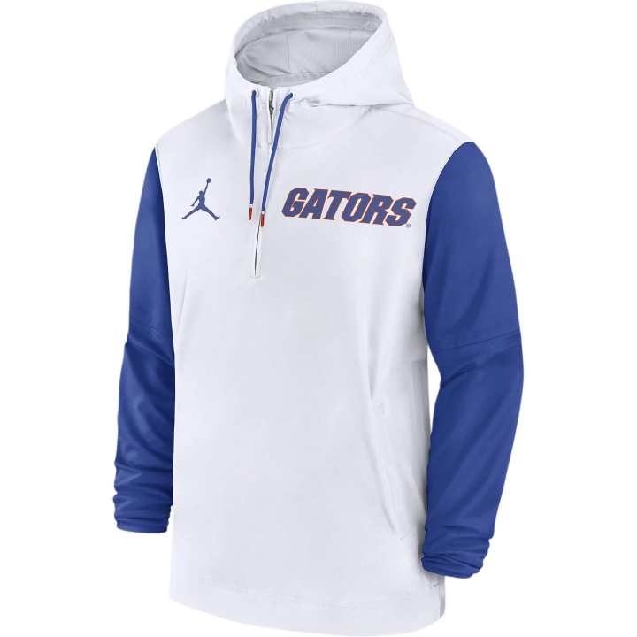 Jordan JORDAN Florida Gators Sideline Pre Game Player Men's JORDAN College 1/2 Zip Hooded Jacket