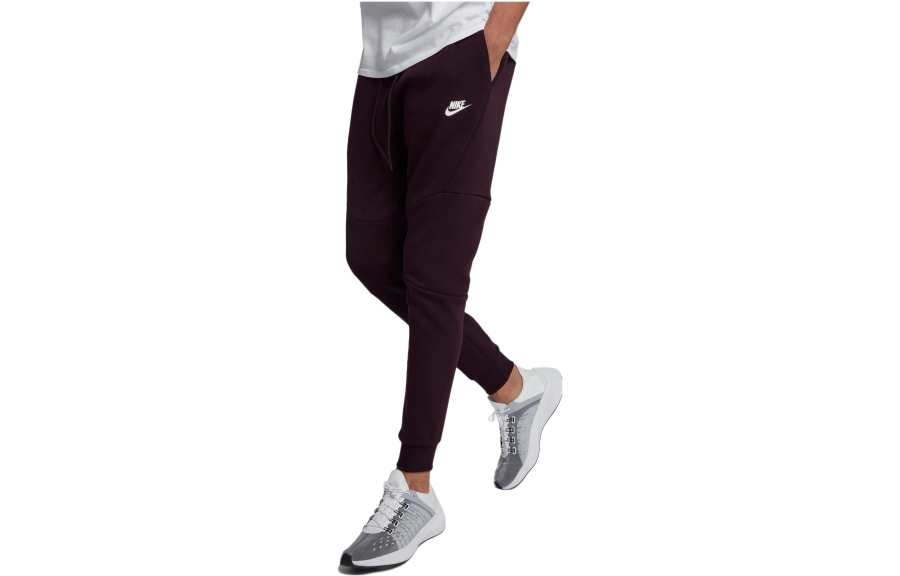 Nike Nike Knitted Sweatpants Men's Burgundy Moderate Straight Fit Pants