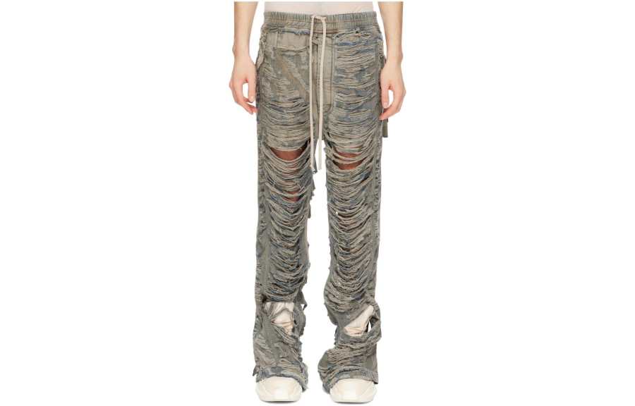 Rick Owens Drkshdw distressed-effect wide-leg trousers