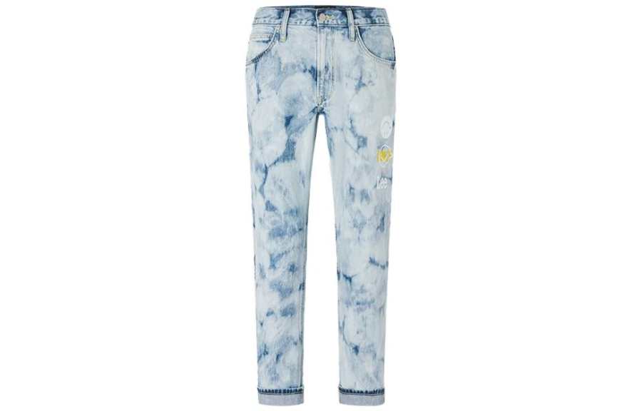 Lee Lee X SMILEY Jeans Men's Light Blue Moderate Tapered Pants