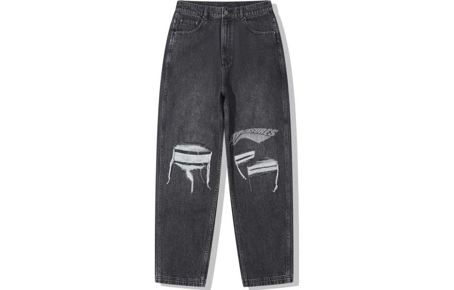 Li-Ning Li Ning X PLEASURES Jeans Men's Black Moderate Straight Fit Pants